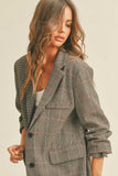 Mix Match Plaid Oversized Blazer