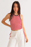 Stripe Thermal Red/Navy Tank