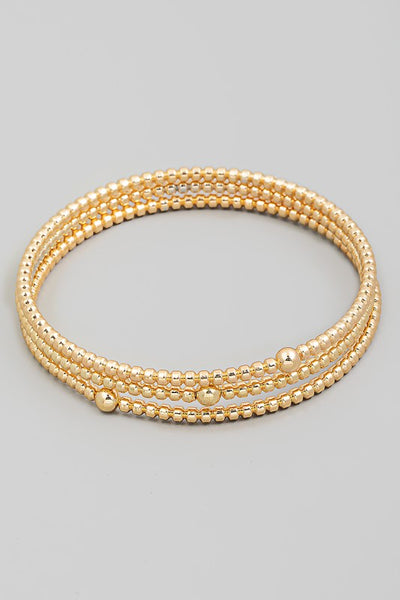 Slide On Gold Bracelet Set