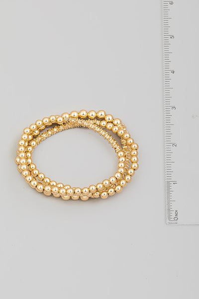 Scratched Gold Bracelet Set
