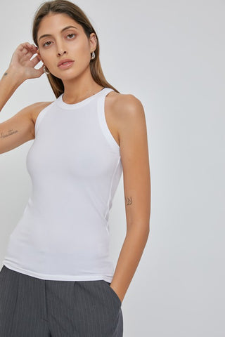 White Haltered Tank l LARGE ONLY