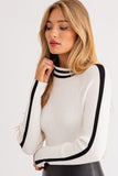 White Mock Neck Sweater Bodysuit