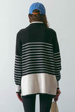 Mocked Black & Ivory Sweater