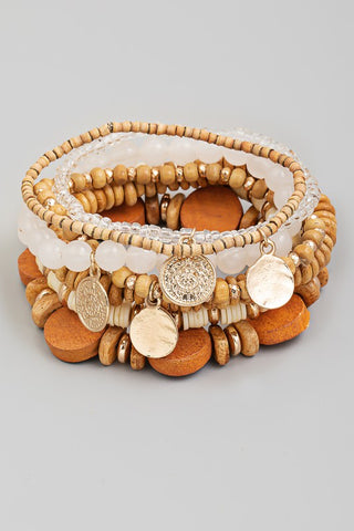 Wooden Beaded Bracelet Set