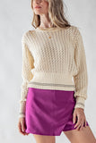 Cream Twisted Lace Sweater