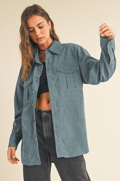 Dusty Blue Corduroy Shirt