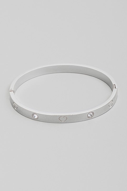 Diamond Silver Hinge Bracelet