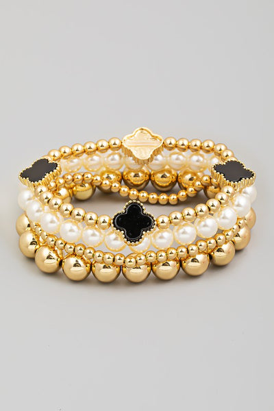 Gold Shell Clover Bracelet