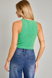 Green Washed Ribbed Tank