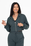 Cropped Jungle Green Zip Up