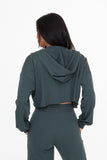 Cropped Jungle Green Zip Up