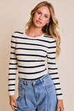 Navy Stripe Round Neck Bodysuit