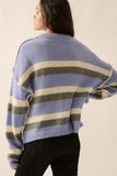 Violet Colorblock Long Sleeve Sweater