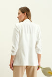 White Ruched Blazer