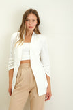 White Ruched Blazer