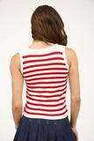 Red & White Striped Sweater Tank