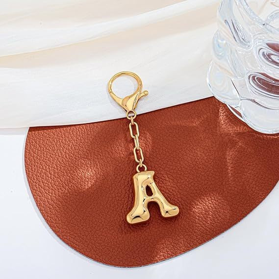 Bubble Letter Bag Charm Key Chain