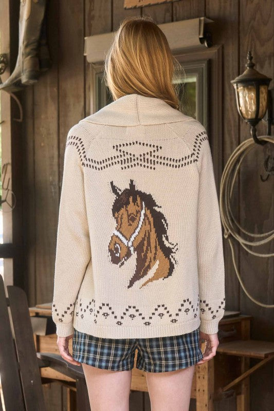 Knit Horse Cardigan