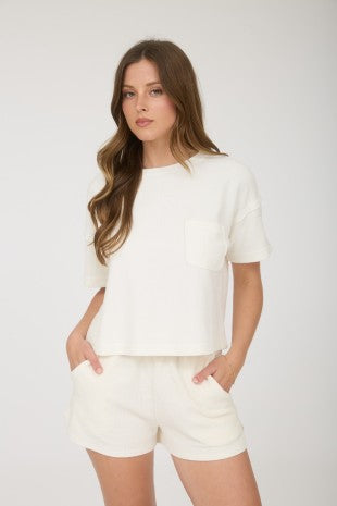 Ribbed Pocket Short Sleeve Tee