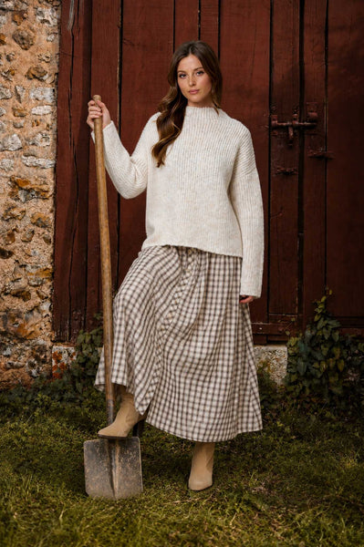 Ivory Mock Neck Oversized Sweater