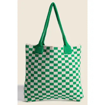 Checkered Pattern Tote Bag