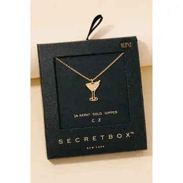 Gold Martini Glass Necklace
