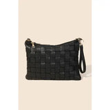 Faux Leather Basket Weave Hand Bag