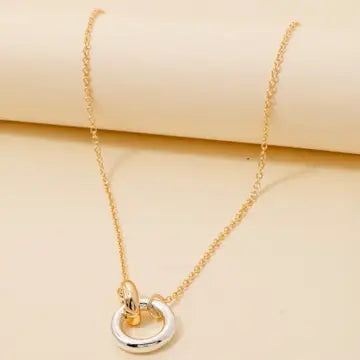 Silver Hoop Pendant Necklace