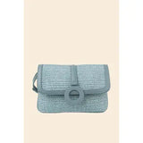 Straw Flap Crossbody Bag