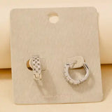 Rhinestone Checkered Hinge Earrings