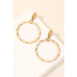 Raffia Twist Wrap Hoop Drop Earrings