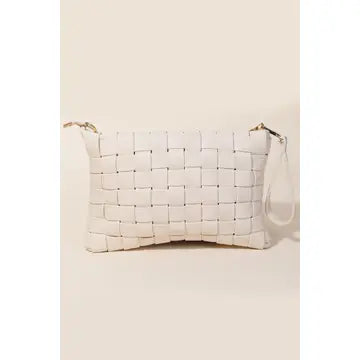 Faux Leather Basket Weave Hand Bag