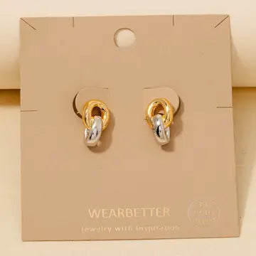 Gold Dipped Two Tone Earrings