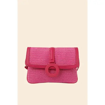Straw Flap Crossbody Bag