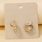 Rhinestone Checkered Hinge Earrings