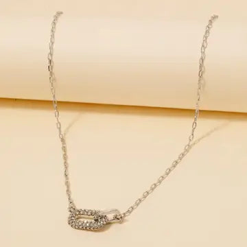 Pave Oval Pendant Necklace