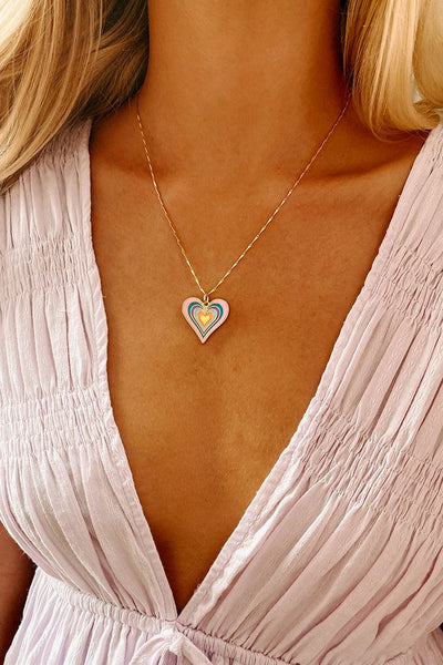 Multi Colored Heart Necklace