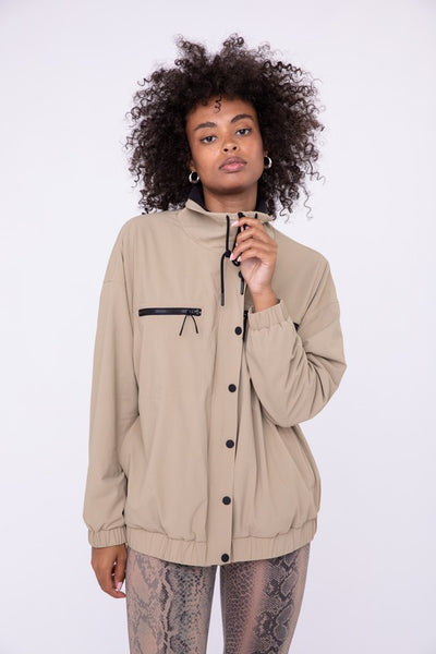 Khaki Oversized Trucker Jacket